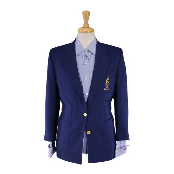 Vintage 1996 Olympics Atlanta Blue Volunteer Blazer Jacket by Hanes Ladies 6 R - Picture 1 of 9